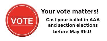Your vote matters! Graphic for AAA's elections